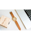 Dřevěné hodinky Qwatch - Zebrano