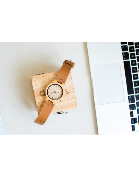 Dřevěné hodinky Qwatch - Bambus