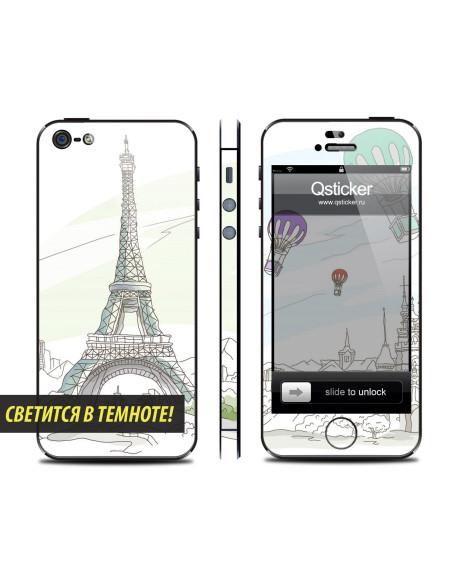 Samolepka pro iPhone SE/5s/5 - Neon Paris